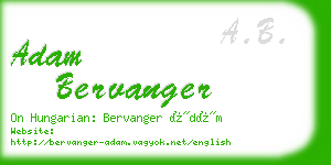 adam bervanger business card